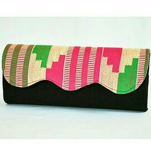Real Ghanaian kente clutch